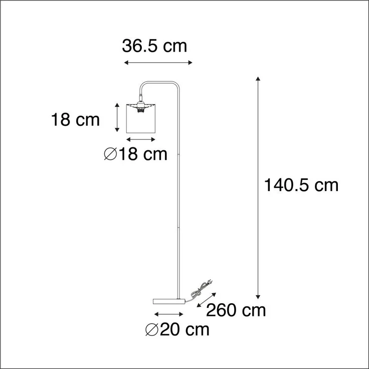 Qazqa Stehlampe Lofty, ohne Leuchtmittel, E27, Weiß, Modern, Textil, 1-flammig – Bild 2