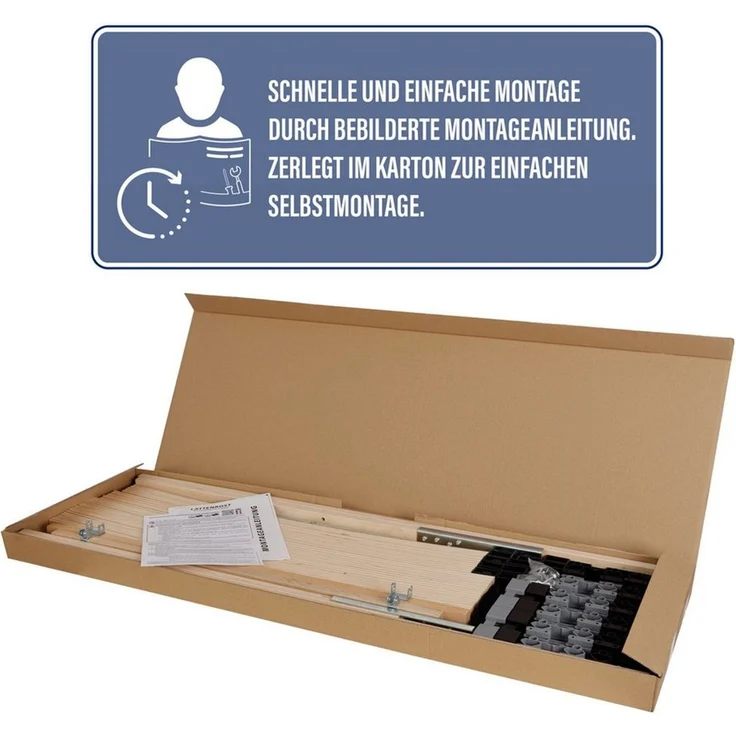 Lattenrost Easyfix K, Beco, Kopfteil 13-fach verstellbar, Fußteil nicht verstellbar, Blauer Engel, Kopfteil verstellbar, Made in Germany, zerlegt – Bild 2