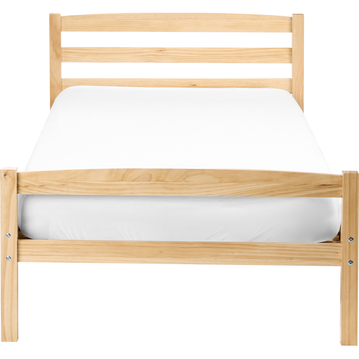 Bett mit Lattenrost Kiefernholz ECHALLON 90 x 200 cm Hellbraun – Bild 4