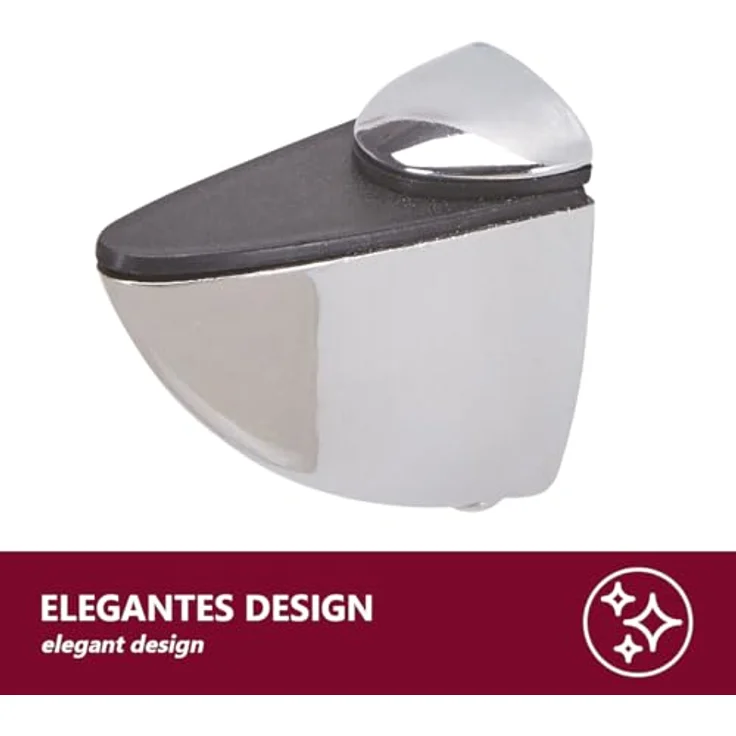HOOZ Wandregalhalter Metall für Glas- und Holzregale inkl. Montagematerial versch. Größen, Set 8-tlg, mit gummierter Klemmbacke – Bild 3