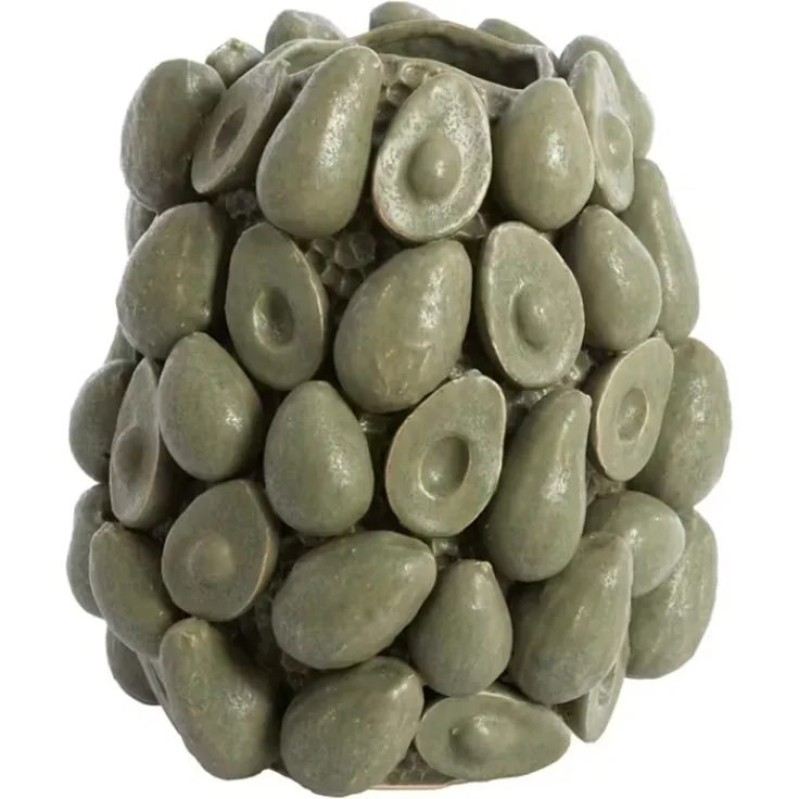 Dekovase Vase AVOCADO von Light & Living Bodenvase Ø33x37,5 cm Keramik Olivgrün