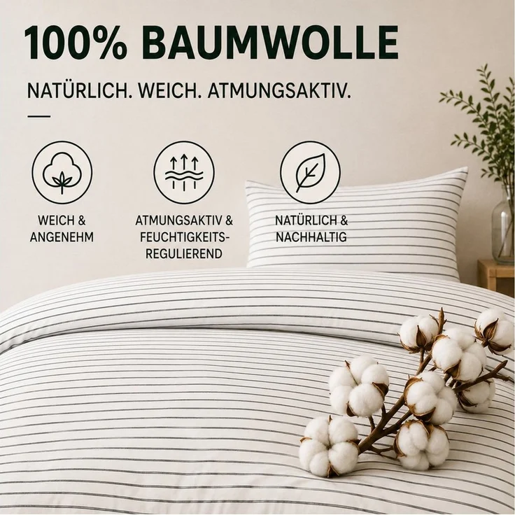 Malika Bettwäsche 135x200 + 80x80 cm atmungsaktiver Bettbezug, moderne Designs, Baumwolle, 2 teilig, pflegeleicht, hautfreundlich, angenehm weicher Stoff – Bild 4