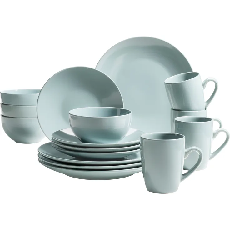 Mäser 931913 Kombiservice Pastell Selection für 4 Personen, Steinzeug (1 Set, 16-teilig)