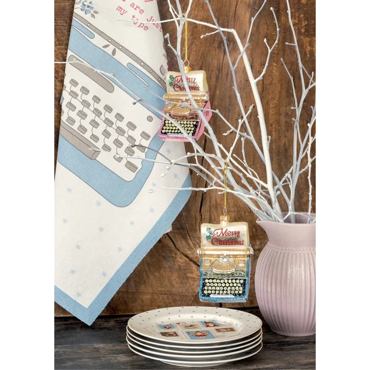 Greengate Teller 20,5 cm Xmas letter white