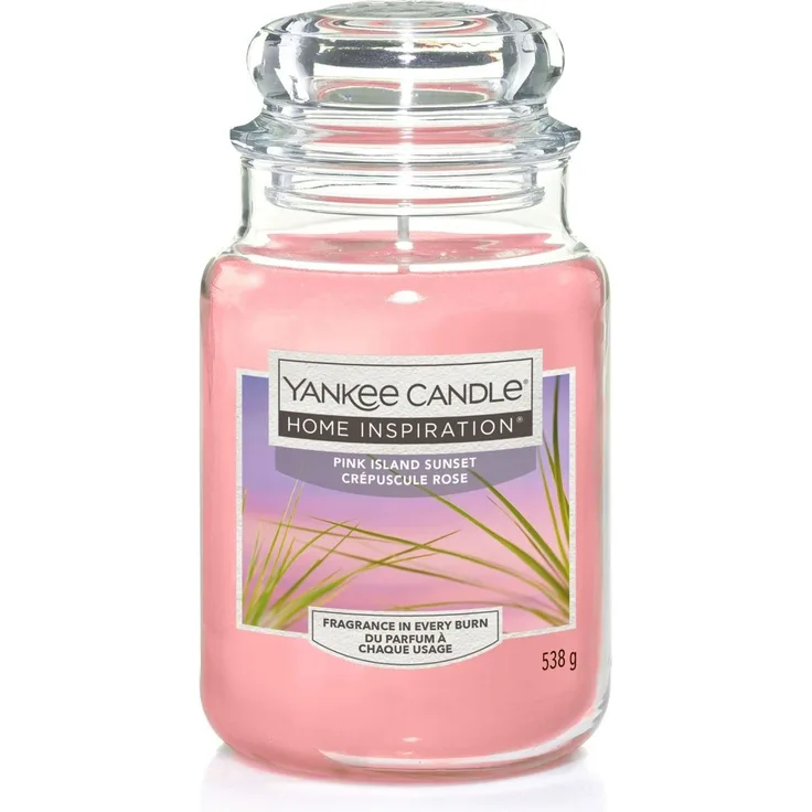 Yankee Candle Duftkerze Großes Glas Pink Island Sunset 538 g rosa Kerze Duft