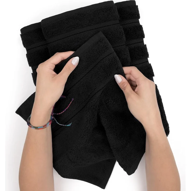 ABC Handtuchset aus Baumwolle, 3-teilig, schwarz – Bild 2