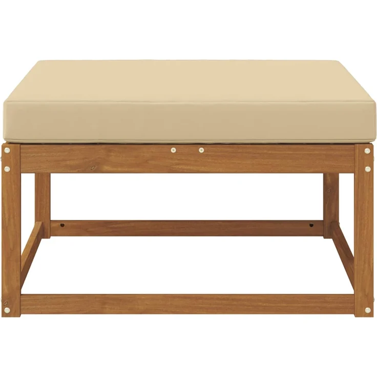 vidaXL Outdoor-Fußhocker Massivholz Akazie Natur und Beige 900530 – Bild 3