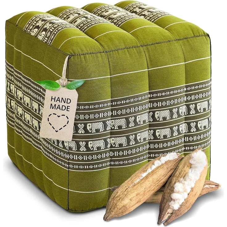 livasia Polsterhocker Würfelkissen, vegan und handgefertigt, 40x40x40cm, Kapok