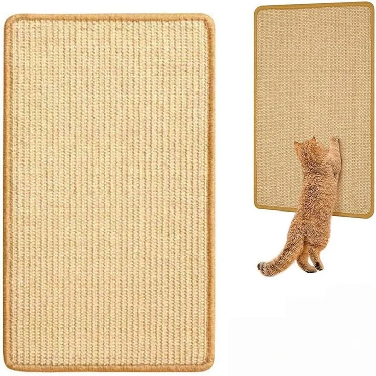 FOUORTUNATE-BEE Kratzmatte Sisal Katzenkratzmatte 2er-Set 25×50 cm, (2-tlg), Schützt Sofa, Boden und Wand vor Kratzspuren – Bild 1