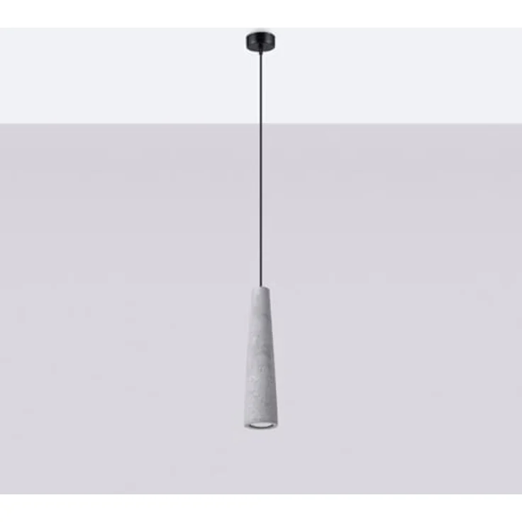 Sollux Electra Pendelleuchte, Hängelampe aus Beton im minimalistischen industriellen Stil, grau, 125 cm hoch – Bild 5