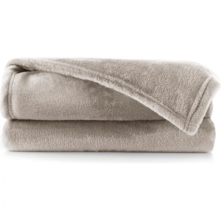 DecoKing Kuscheldecke 220x240 cm Cappuccino Decke Microfaser Tagesdecke Fleece weich sanft kuschelig beige Mic