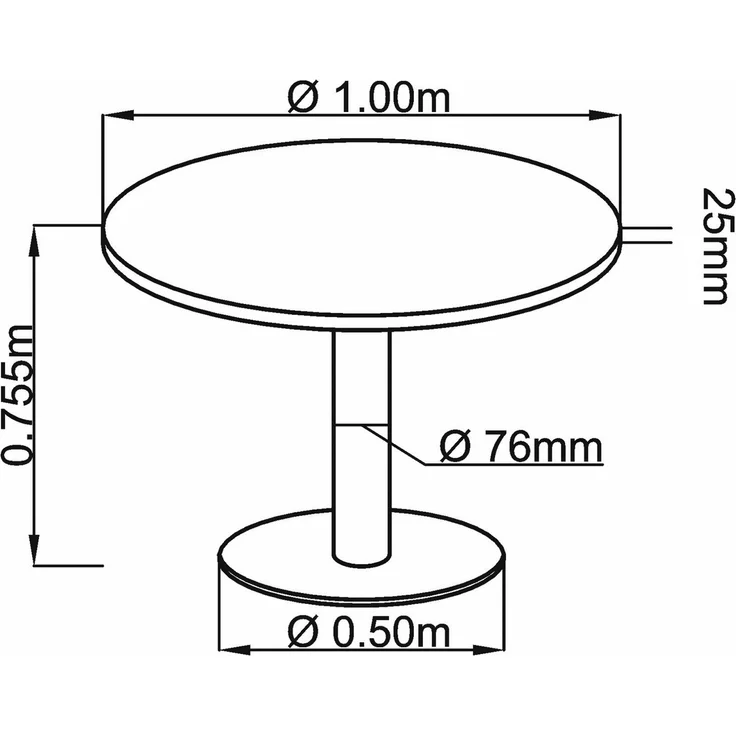 bümö Besprechungstisch, Esstisch klein, Tisch rund 100 cm - kleiner Esstisch graphit, Rundtisch Esstisch 2 Personen mit Holz-Platte, Säule aus Metall in silber, Konferenztisch, Bistrotisch, STF10-G-S – Bild 10
