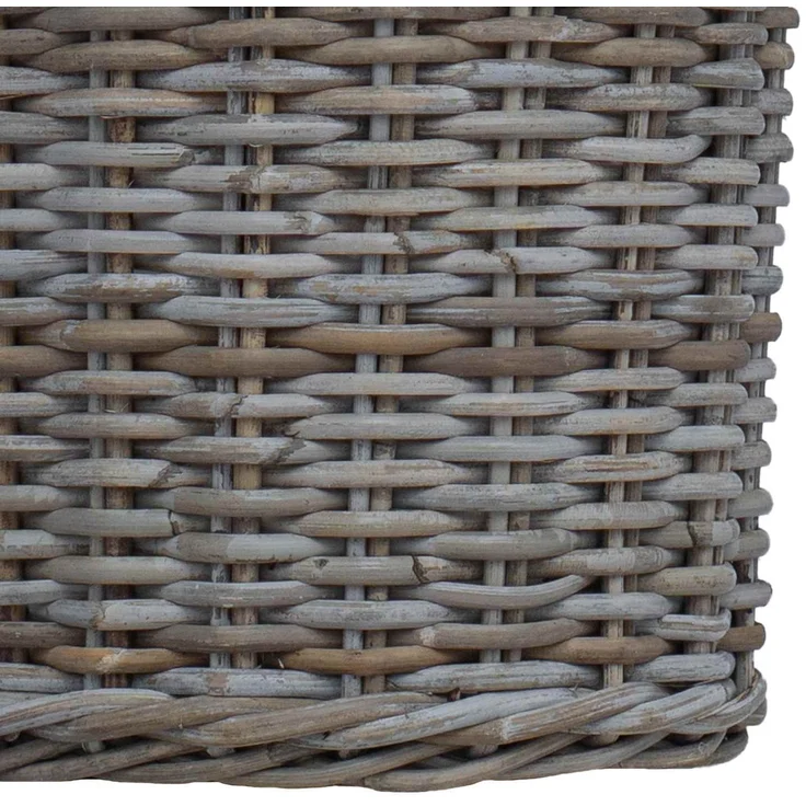 vidaXL Blumentopfkorb GENDT 2 stk. Natürliches Grau Kubu Rattan 42020957 – Bild 8