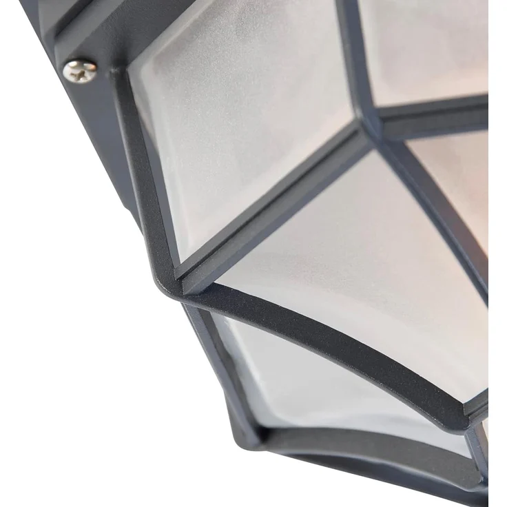 Qazqa Außen-Deckenleuchte Bri, ohne Leuchtmittel, E27, Dunkelgrau, Landhaus, Aluminium, 1-flammig – Bild 8