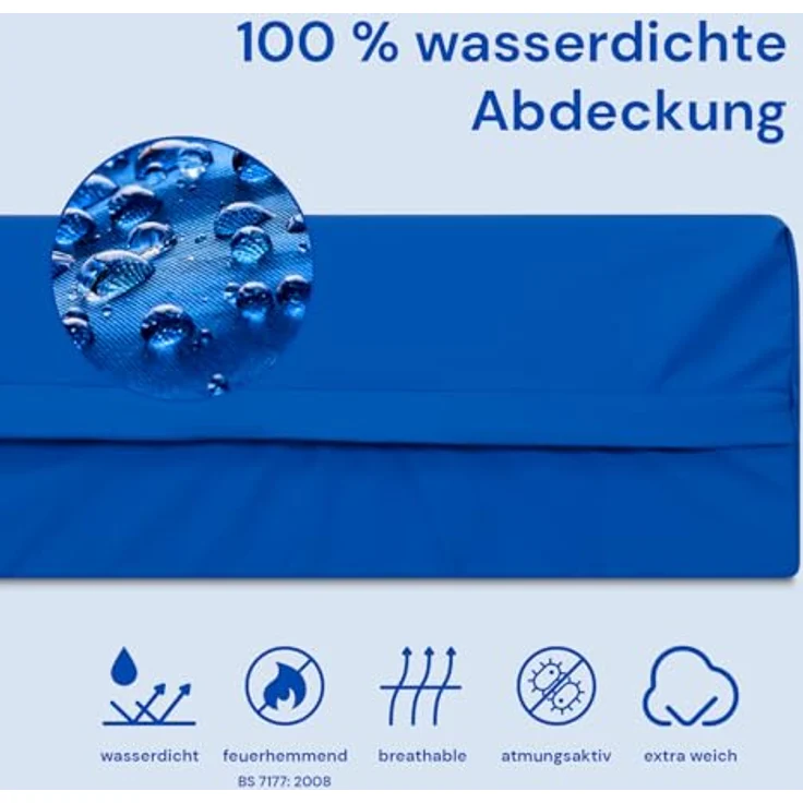 Gerialife Geriatrische Krankenhaus-Gelenkmatratze | 3 cm viskoelastischer Schaumstoff | Wasserdichter hygienischer Bezug, Memory Foam, 80x200 – Bild 4