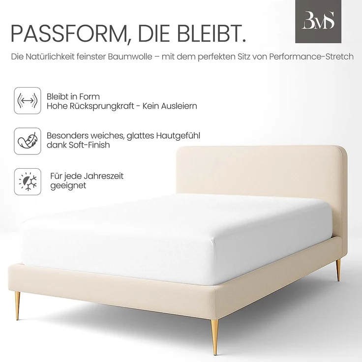 Jersey Spannbettlaken weiß 120x200 cm Höhe bis 25cm – Bild 3