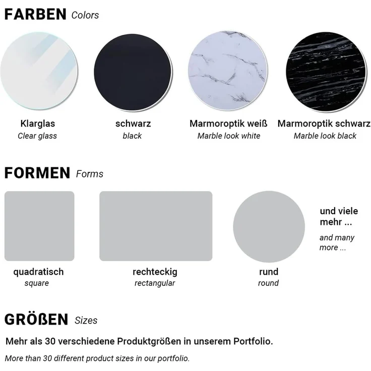HOOZ Tischplatte Kaminplatte (Schwarz, 1 St, ESG-Sicherheitsglas), mit hochwertigem Facettenschliff – Bild 6