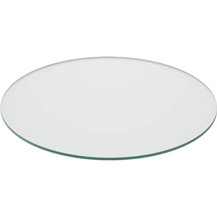Relaxdays Rundglasplatte, Transparent, 50 cm, 8 mm dick, ideales Tischsystem für Esszimmer und Kaminöfen – Bild 1