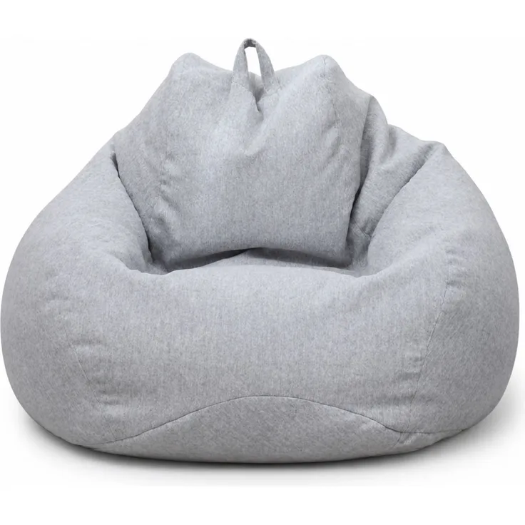 Sitzsack-Hülle ohne Füllmaterial, Hellgrau, 80 x 90 cm, Stoffbezug für Innen- und Außenbereich