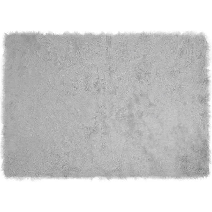 vidaXL Kunstschaffell Teppich Tafalla Grau 140 x 200 cm Polyester 42021527 – Bild 1