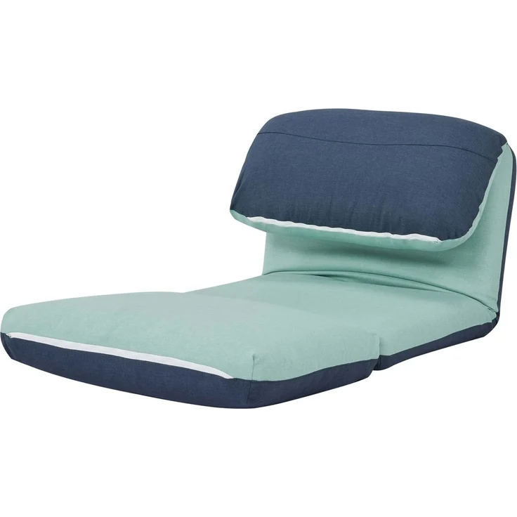 Schlafsessel HWC-E68, Schlafsofa Funktionssessel Klappsessel Relaxsessel, Stoff/Textil ~ hellblau/dunkelblau – Bild 5