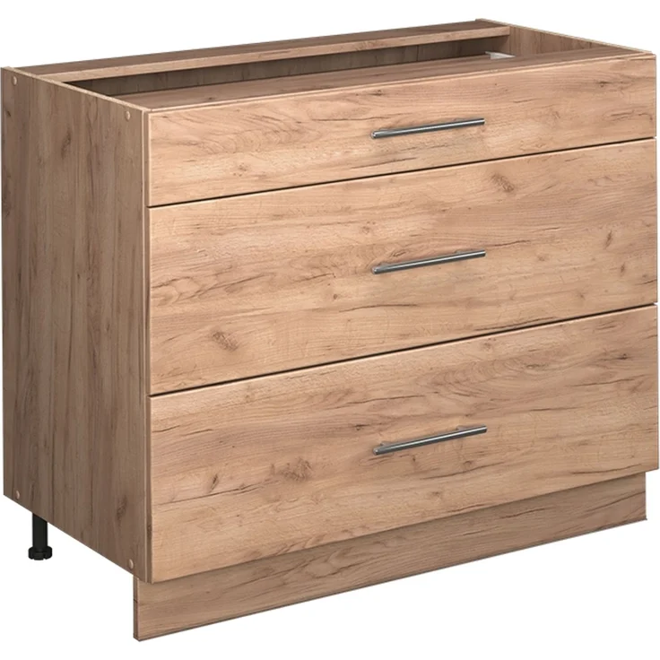 Küchenunterschrank Fame-Line Goldkraft Eiche/Goldkraft Eiche 100 cm, AP Eiche Vicco – Bild 1