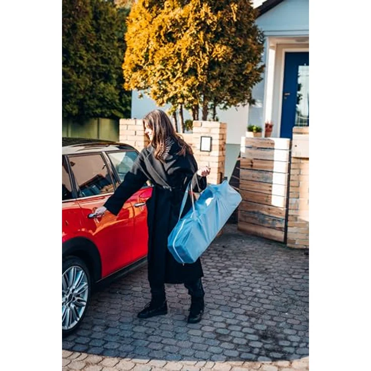 Momi BELOVE Reisebett für Kinder bis 15 kg Körpergewicht, B65 x L125 x H78 cm (faltbar 21 x 23 x 80 cm), Kinderreisebett mit Matratze, 2 Rädern, Transporttasche – Bild 17