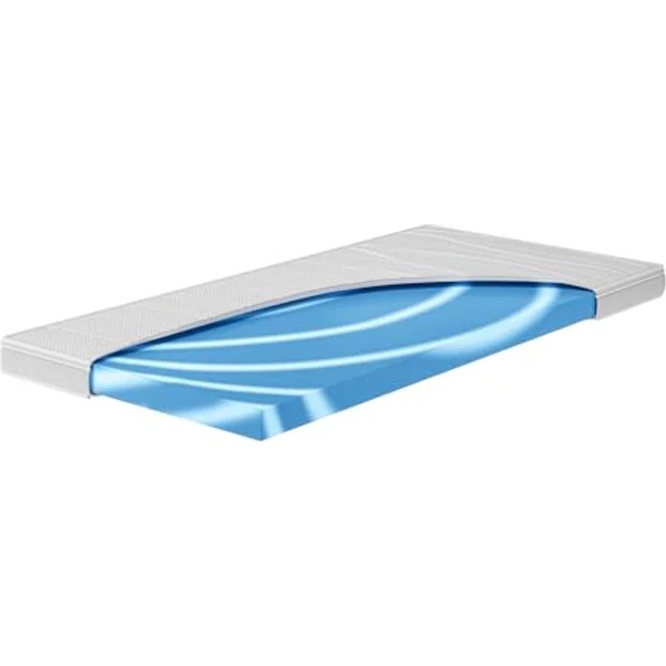 Schwarzwald Schlafsysteme Hn8 Gelschaum-Topper "Top Klima Gel", 100 x 200 cm, Höhe: ca. 6 cm, ergonomische Druckentlastung, wendbare Klimabezüge für warmes und kühles Schlafklima, hygienischer Bezug mit 4-seitigem Reißverschluss, waschbar bei 60°C – Bild 1