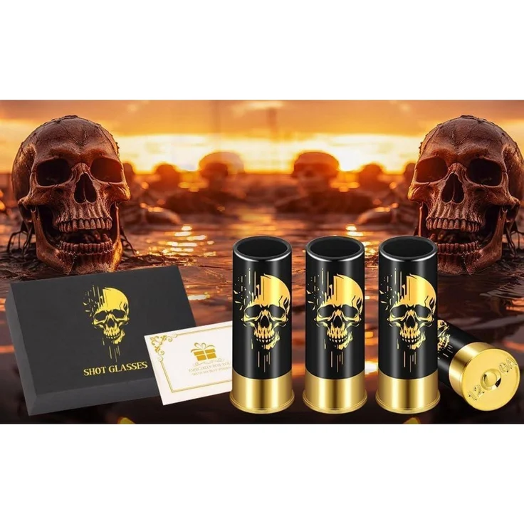 Totenkopf Schnapsgläser Kunststoff Geschenkbox Gothic Hochzeit Party 12 GA – Bild 8