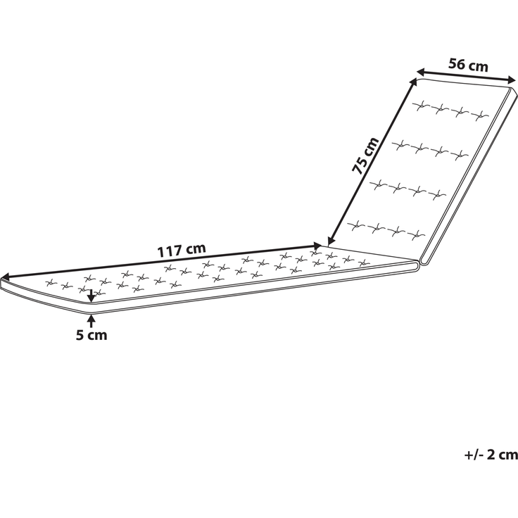 Liegenauflage CESANA PREMIUM 192x56 cm Cremeweiß