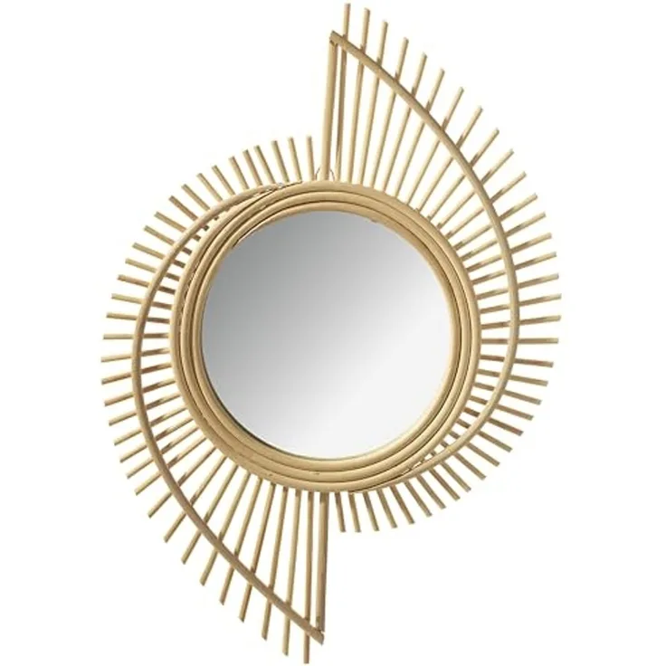 Kobolo Dekoobjekt Spiegel Wandspiegel LEVI Rattan, aus natürlchem Rattan