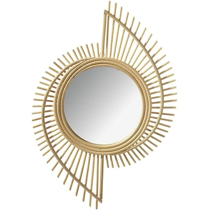 Kobolo Dekoobjekt Spiegel Wandspiegel LEVI Rattan, aus natürlchem Rattan – Bild 1