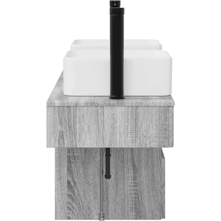 vidaXL Badezimmerschrank-Set 3 stk. Grau Sonoma 130 x 41 x 80 cm 3405603 – Bild 7