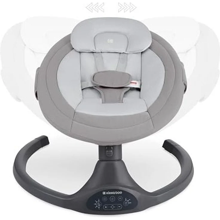 KikkaBoo Codie Babywippe Elektrisch für Neugeborene mit Musik – Baby Schaukelstuhl bis 9 kg, 5 Schwingstufen, Bluetooth, Verstellbare Rückenlehne, 10 Melodien, Hellgrau – Bild 2