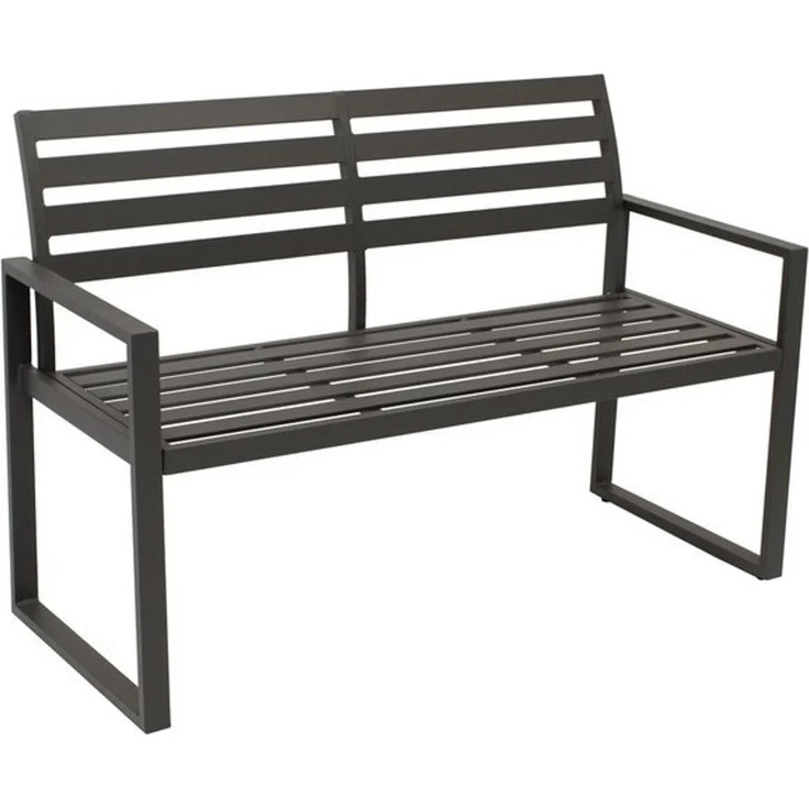 DEGAMO Gartenbank ATLANTA (1-St), 2-sitzer 123cm, Aluminium rostfrei in dunkelgrau, modern – Bild 4