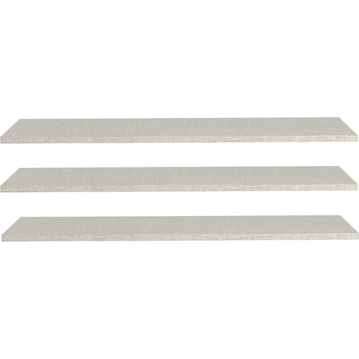 Forte EXTRAS Einlegeböden 3-er Set 80 90, moderne Einlegeböden für Forte Kleiderschränke, Holzwerkstoff, Schlafzimmer, Textilnachbildung Grau, 82,9 cm breit x 42 cm hoch x 1,5 cm tief