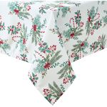 Laura Ashley Dekorative Tischdecke, Knitter- und schmutzabweisend, auslaufsicher, wasserabweisend, pflegeleicht, waschbar, Polyestergewebe für Esszimmer, Küche, Urlaub und Party, 152,4x259,1 cm,