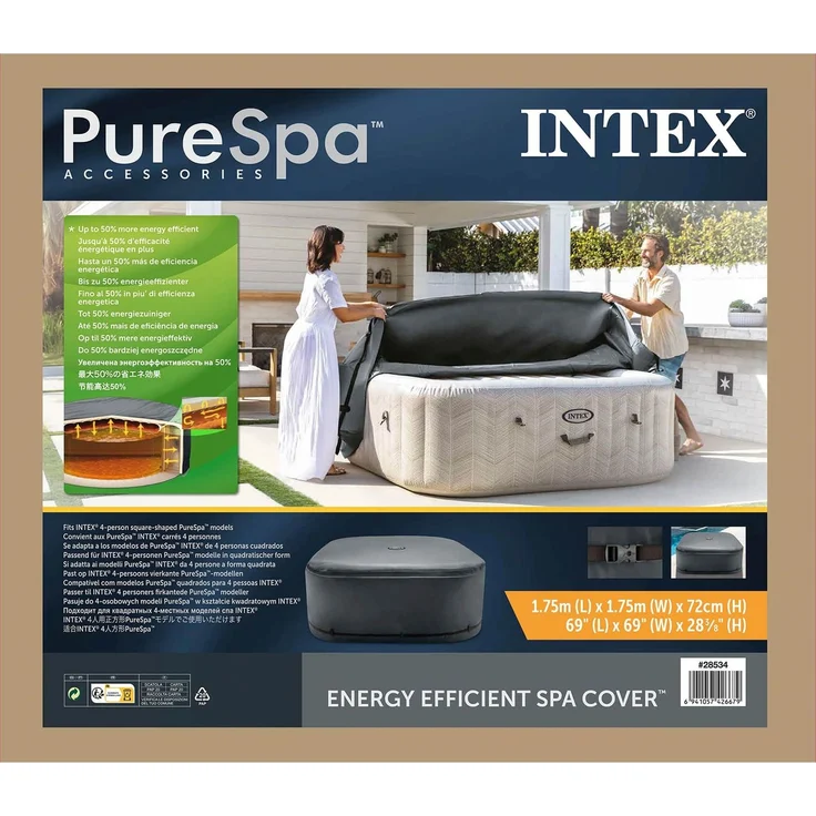 INTEX Spa-Abdeckung INTEX Dunkelgrau 175 x 175 x 72 cm PVC und PU 42035641 – Bild 6