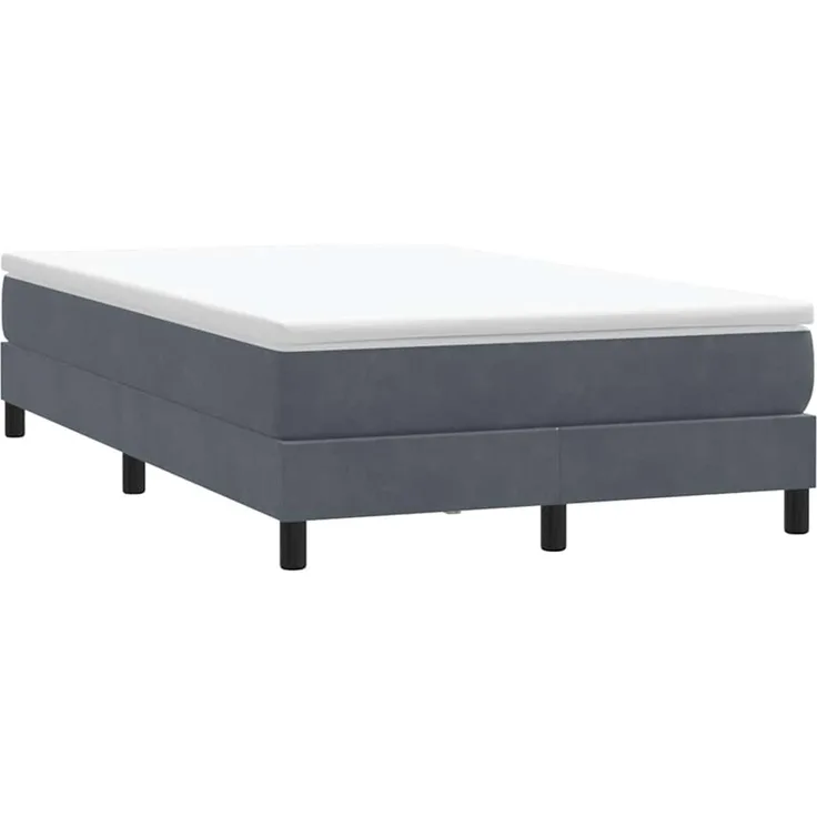 vidaXL Boxspringbett ohne Matratze Dunkelgrau 120x210 cm Samt 3315820