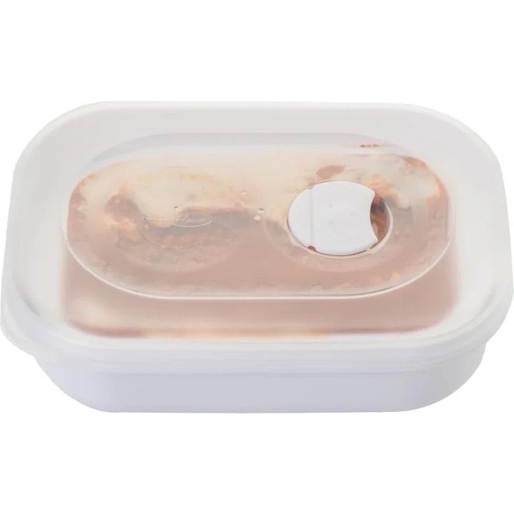 2friends Mikrowellenbehälter Mikrowellengeschirr mit Deckel 2er Set, Kunststoff, (0,9L, 6x19,5x14cm), Geschirrset mit Dampfregelventil + Griff – Bild 3