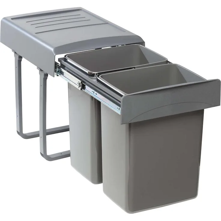 EKOTECH 90084162S Abfallsorter MEGA mit 2x 20 Liter Abfallvolumen / 2-fach Trennung / Soft Closing System