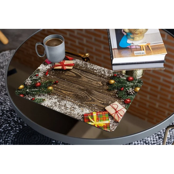matches21 HOME & HOBBY Platzset Abwaschbare Tischsets 6er Set Weihnachten Geschenke, (6-St), Platzsets als Tisch-Untersetzer und Tisch-Deko für Esstisch Teller – Bild 2