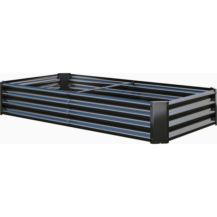 Homerecommend Hochbeet 180x90x30 cm, Gartenbett und Pflanzenkasten aus verzinktem Stahl, für Gemüse und Kräuter, Schwarz – Bild 7