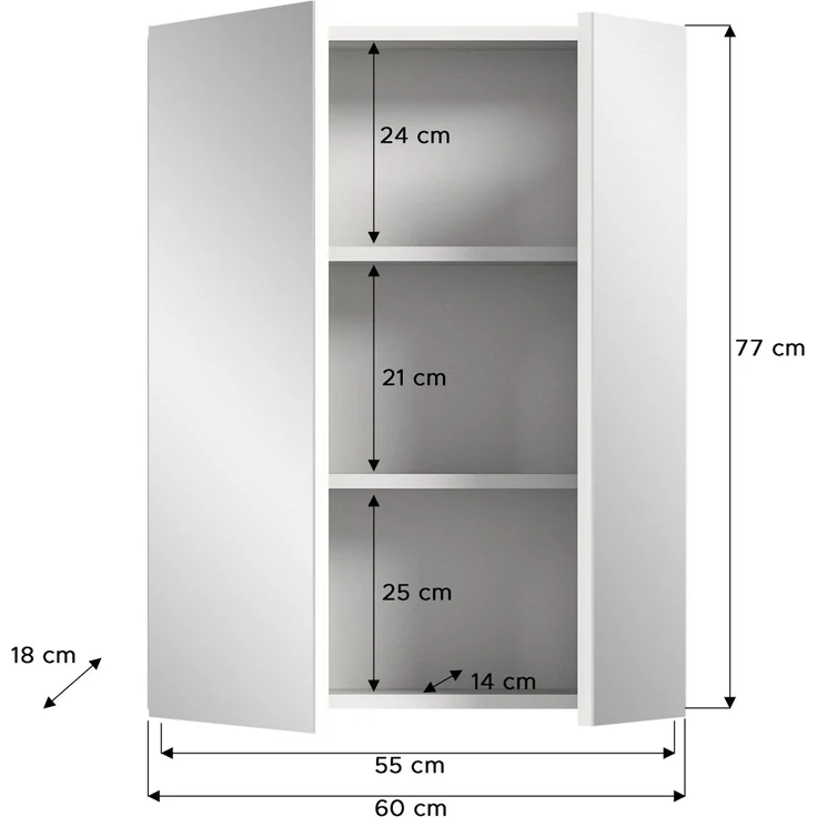 Spiegelschrank Vira III - Weiß – Bild 2