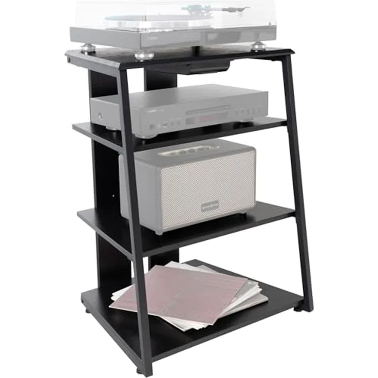 Stagecaptain TV-Regal HR-604 BK Audio Rack - Stylisches HiFi-Regal für Musikliebhaber, Inkl. kleine Schublade für Zubehör – Bild 1