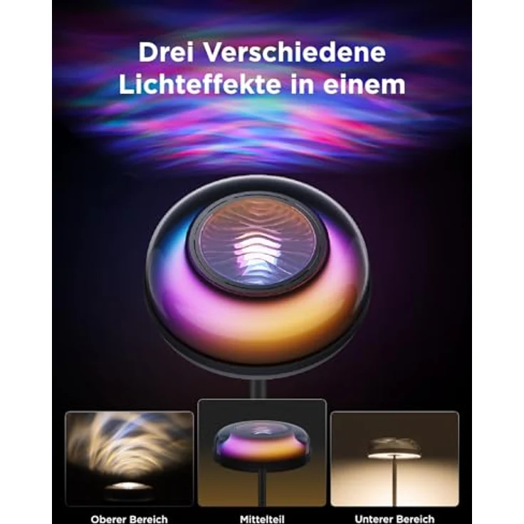 Govee Deckenfluter Stehlampe RGBICWW, Dreizonenbeleuchtung mit 80+ Szenenmodi, 1000LM, 2700-6500K, kompatibel mit Matter und Alexa, elegantes Design für Wohnzimmer und Schlafzimmer – Bild 2