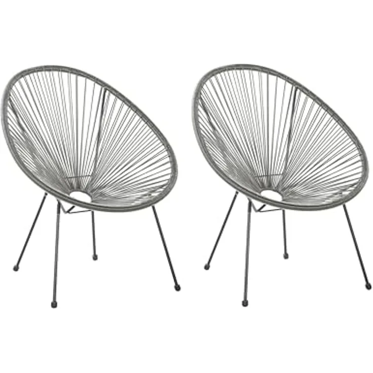 Gartenstuhl 2er Set ACAPULCO II Dunkelgrau