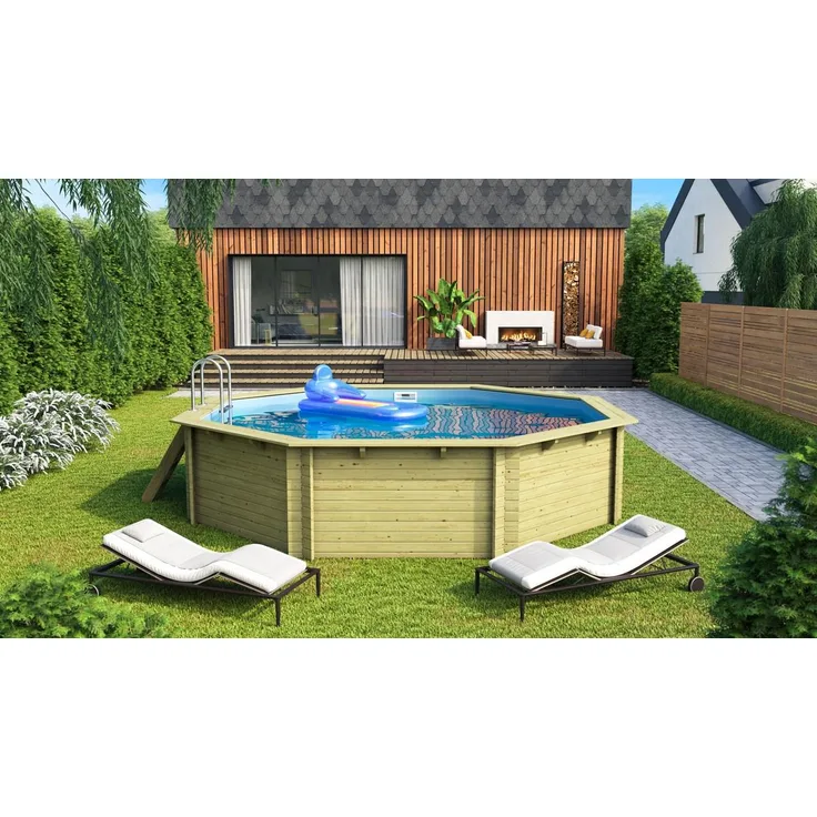 Karibu Pool Modell 3A Classic 547 x 547 cm, Holz kdi, mit Filter+Skimmer