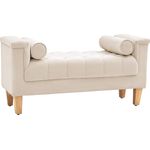 HOMCOM Polsterbank Sitzbank Chenille-Bezug, Armlehne, für Schlafzimmer, Wohnzimmer, Flur 115 x 44 x 58 cm Beige