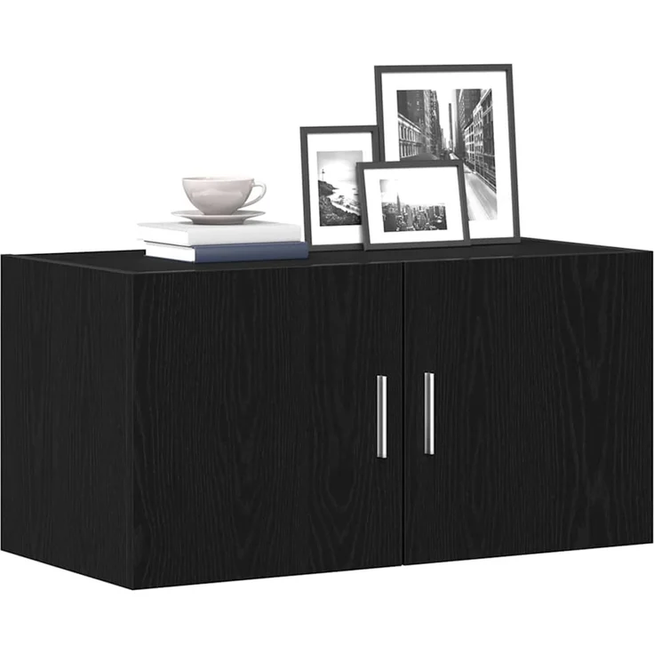 vidaXL Wandschrank Schwarz Eichen-Optik 80x39x40 cm Holzwerkstoff 862012 – Bild 4